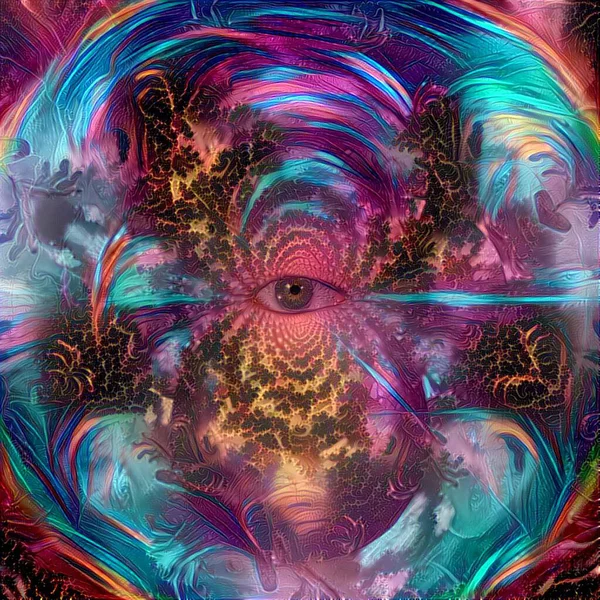 Mystické Oko Abstraktní Malba Moderní Digitální Umění — Stock fotografie