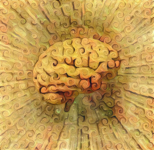 Ανθρώπινος Εγκέφαλος Αφηρημένος Απόδοση — Φωτογραφία Αρχείου