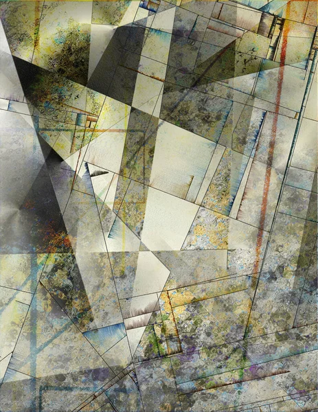 Moderne Geometrische Abstrakte Malerei Rendering — Stockfoto