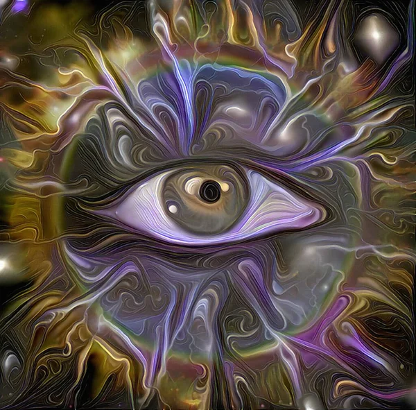 Lidské Oko Abstraktní Malba Vykreslování — Stock fotografie