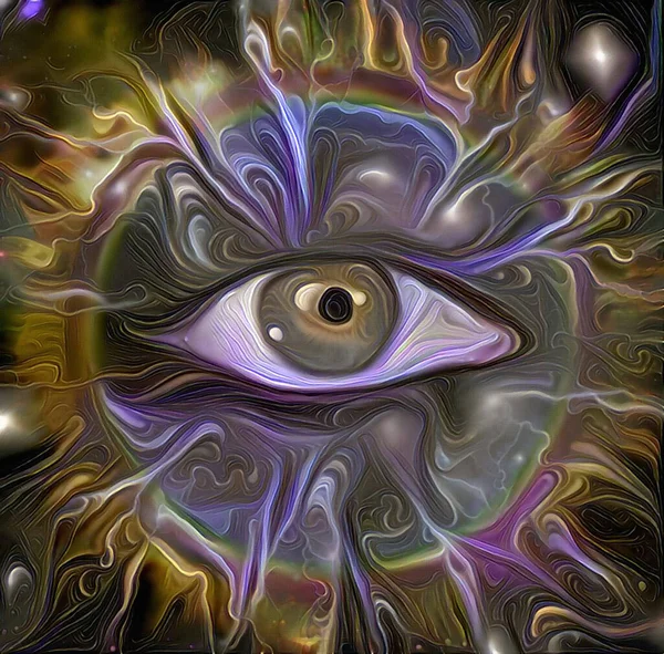 Human Eye Abstract Painting Rendering — Stock Photo, Image