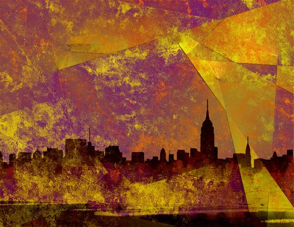 Paisaje Nueva York Vista Manhattan Arte Moderno Renderizado — Foto de Stock