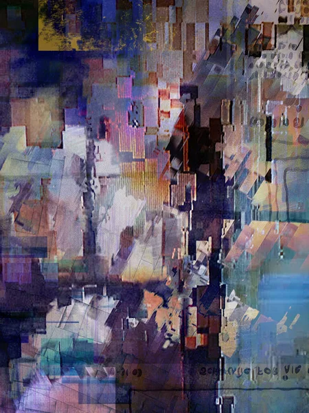 Digitale Abstrakte Kunst Glitch Effekt Rendering — Stockfoto