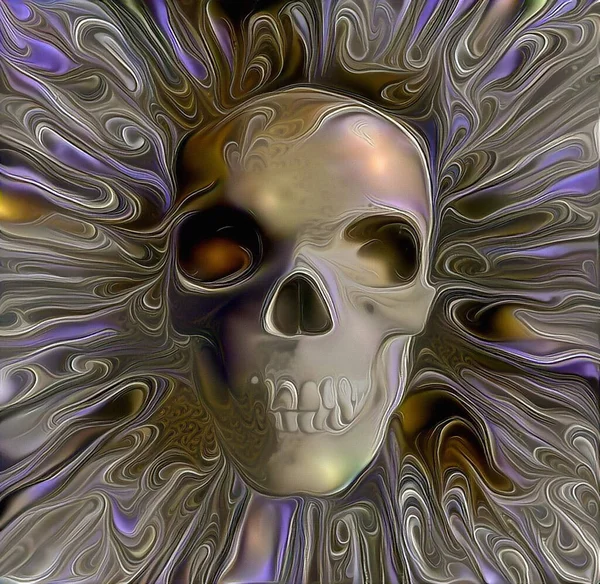 Темне Мистецтво Людський Череп Візуалізація — стокове фото