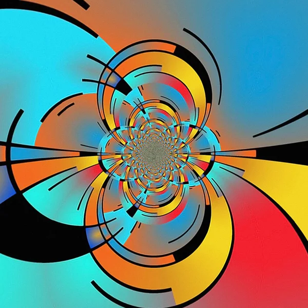 Abstrakt Fraktal Koncentriska Cirklar — Stockfoto