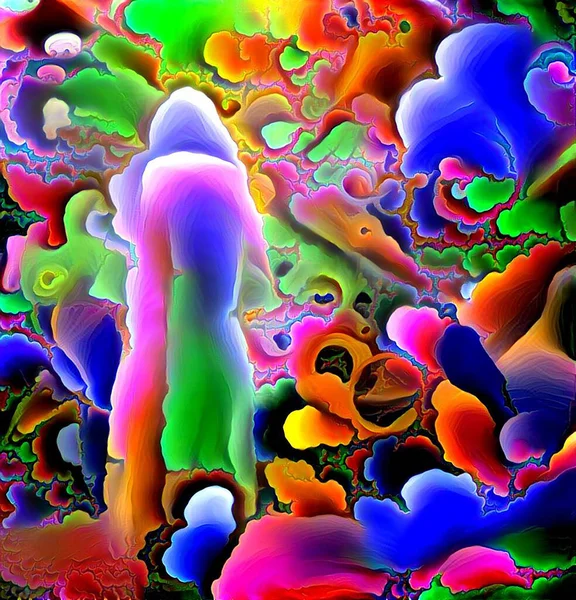 Pintura Abstracta Colorida Renderizado — Foto de Stock
