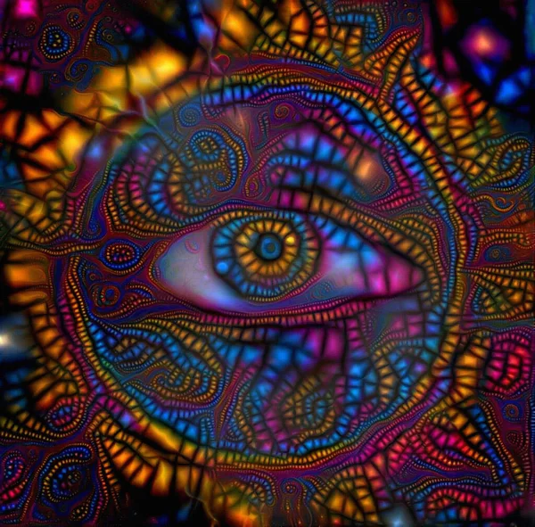 Human Eye Abstract Painting Rendering — Stock Photo, Image