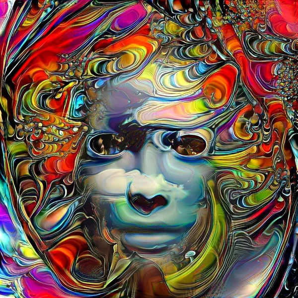 抽象的人类面具3D渲染 — 图库照片