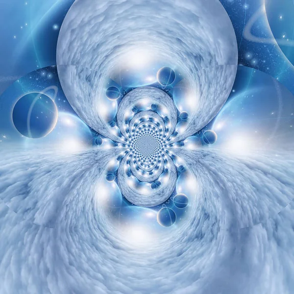 Planetary Fractal Art Rendering — Stock Photo, Image