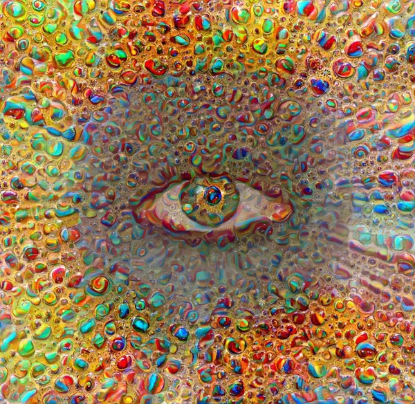 Ανθρώπινο Μάτι Αφηρημένη Ζωγραφική Απόδοση — Φωτογραφία Αρχείου