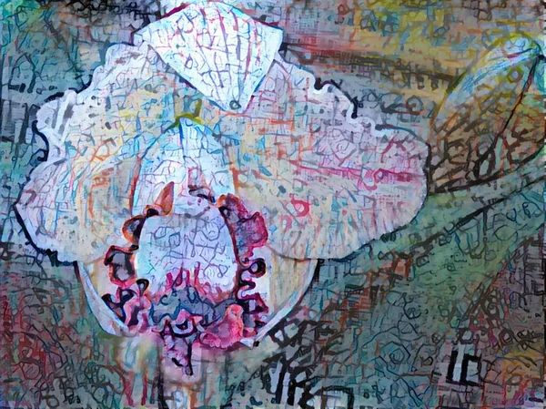 Айрис Квітка Яскравий Абстрактний Живопис Візуалізація — стокове фото