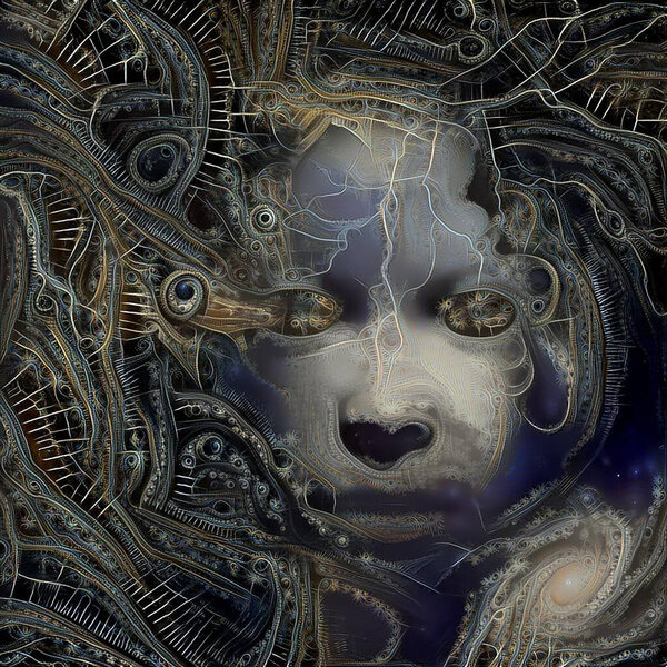 Face of mystery. 3D rendering