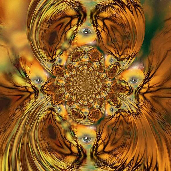 Olho Ramos Árvore Abstrato Fractal Renderização — Fotografia de Stock