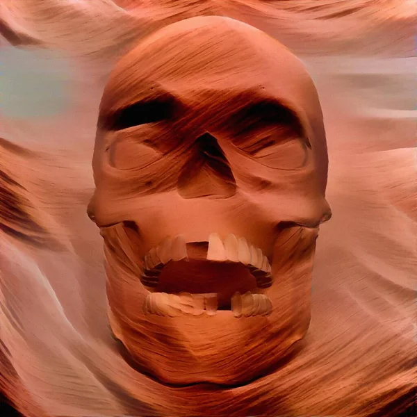 ダークアート 人間の頭蓋骨 3Dレンダリング — ストック写真