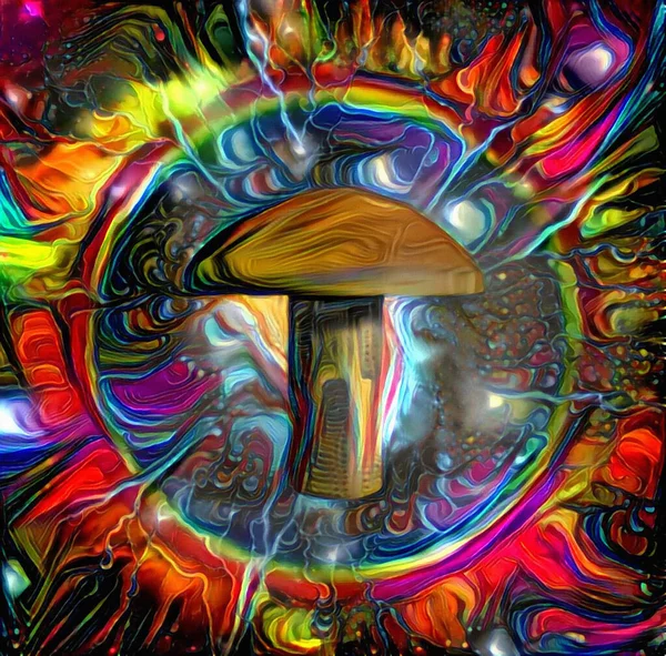 Abstract Mushroom Colorful Painting Rendering — Stock Photo, Image