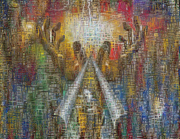 Modern digital abstract. 3D rendering