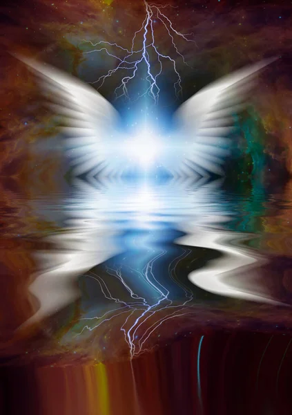 Winged Holy Light Rendering — Stock Photo, Image