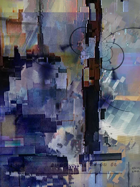 Digitale Abstrakte Kunst Glitch Effekt Rendering — Stockfoto