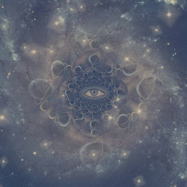 Eye God Surreal Space — 스톡 사진