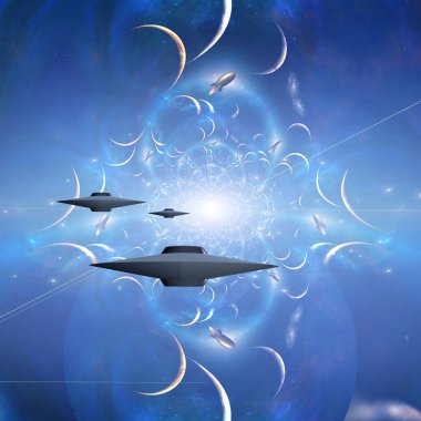 Uzay geçidinde uçan daireler