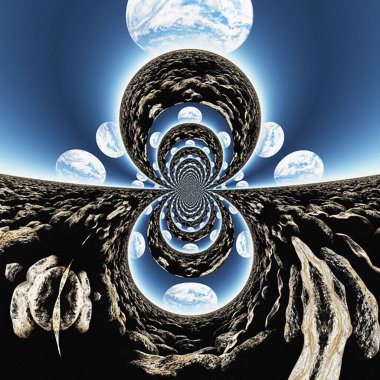 Kurak kayalık gezegenin üzerindeki ay