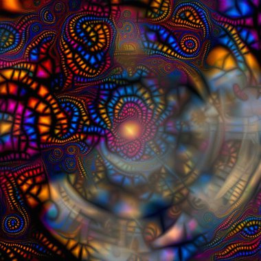 Dijital soyut resim. 3B görüntüleme