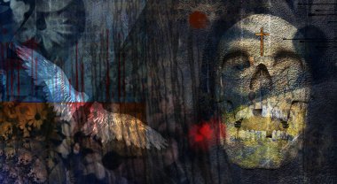 Manevi grunge sanatı. 3B görüntüleme