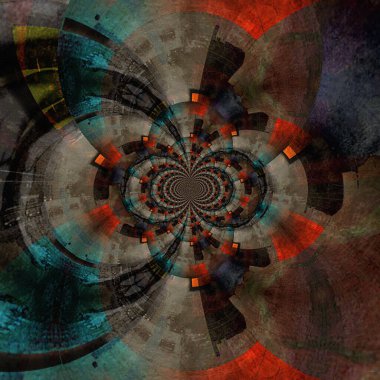 Sessiz renklerde fraktal. 3B görüntüleme