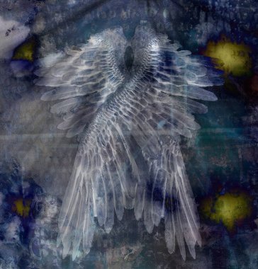 Modern karanlık sanat. Melek Kanatları. 3B görüntüleme