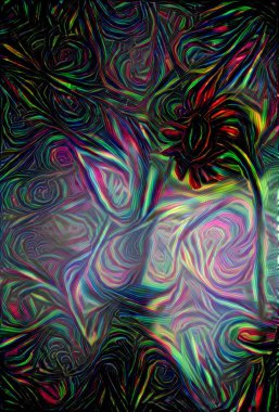 Modern dijital soyut. 3B görüntüleme