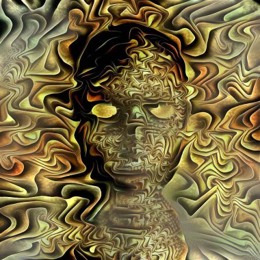 Soyut insan maskesi. 3B görüntüleme