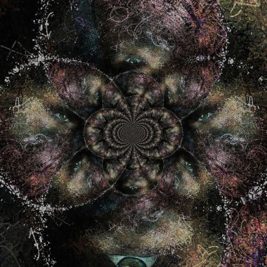 Yeşil Göz. Soyut fraktal. 3B görüntüleme