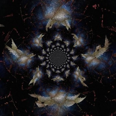 Soyut kanatlar fraktal. 3B görüntüleme