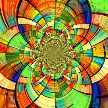 Geometrik şekilli soyut fraktal. 3B görüntüleme