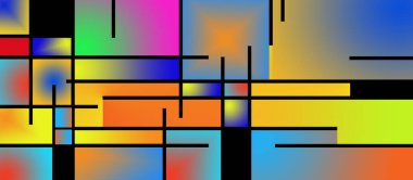 Modern geometrik soyut. 3B görüntüleme