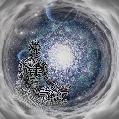 Meditasyon labirenti. 3B görüntüleme