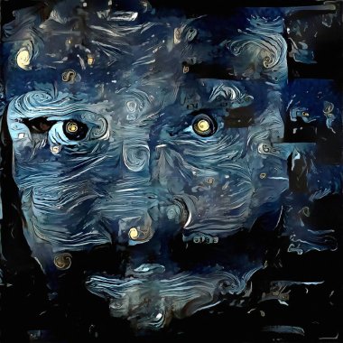 Soyut insan portresi. 3B görüntüleme