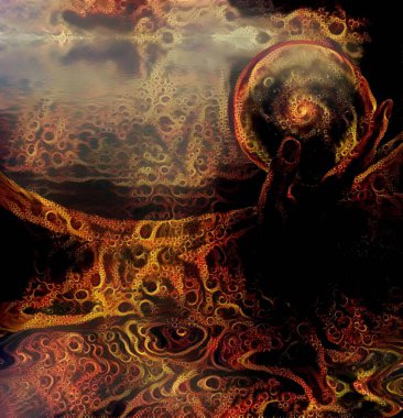 Modern dijital soyut. 3B görüntüleme