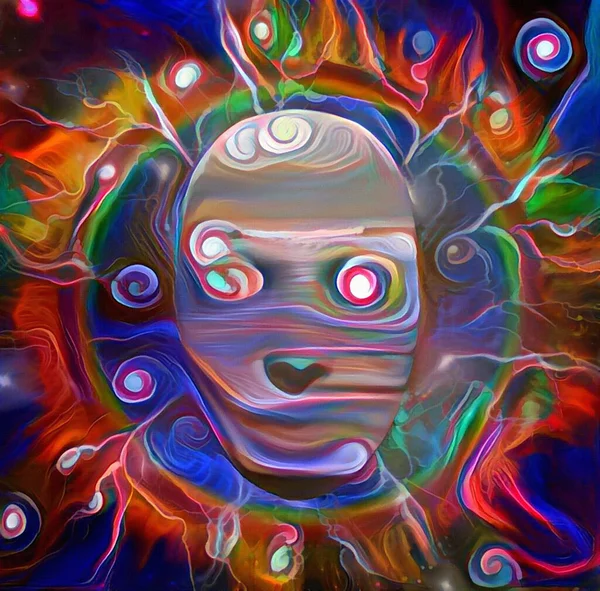 Mystic Mask Abstract Painting Rendering — Stock Photo, Image