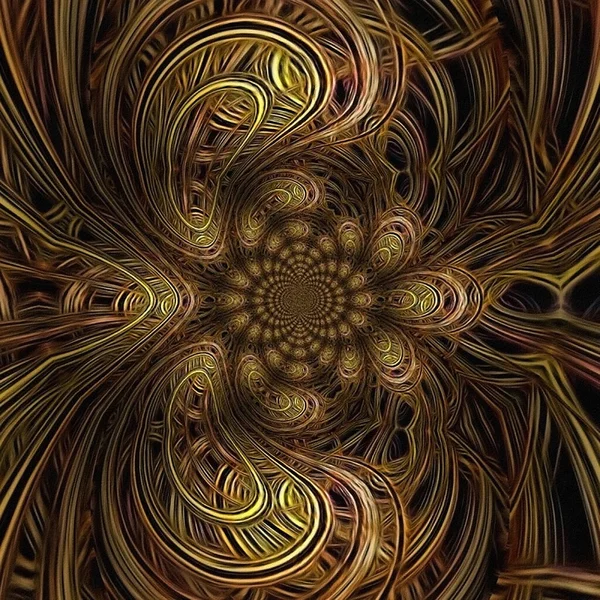 Fractal Swirling Lines Rendering — Stock Photo, Image