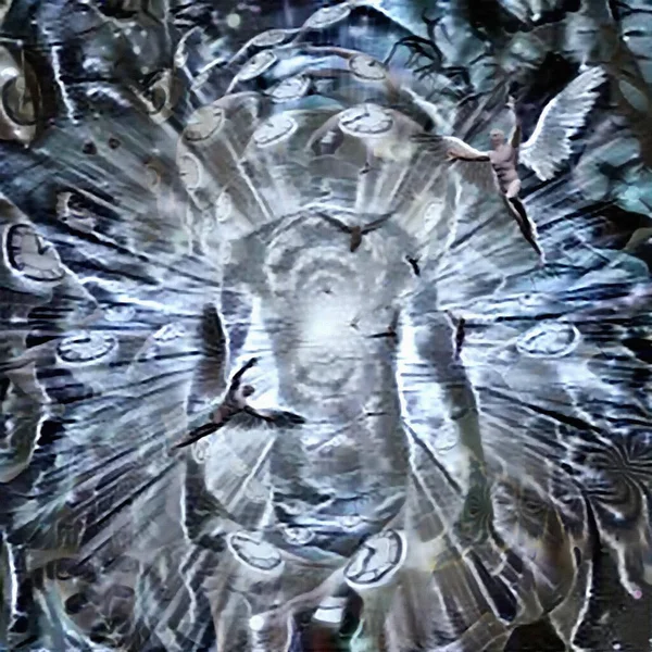 天使的漩涡抽象画 3D渲染 — 图库照片