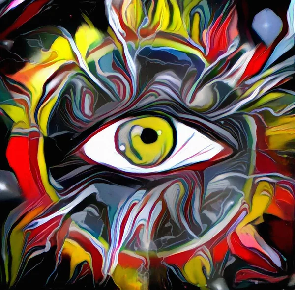 Olho Humano Pintura Abstrata Renderização — Fotografia de Stock