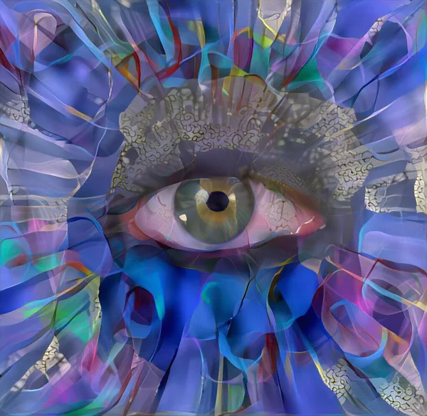 人間の目 抽象画 3Dレンダリング — ストック写真