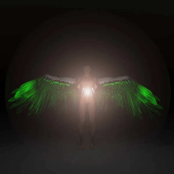 Malaikat Memegang Cahaya Ilahi Perender — Stok Foto