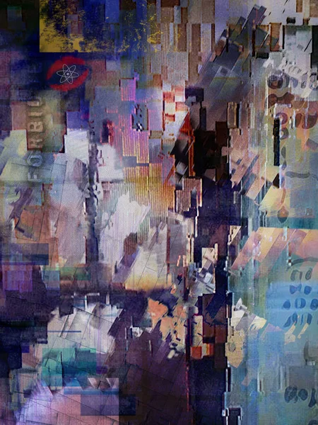 Digitale Abstracte Kunst Glitch Effect Weergave — Stockfoto