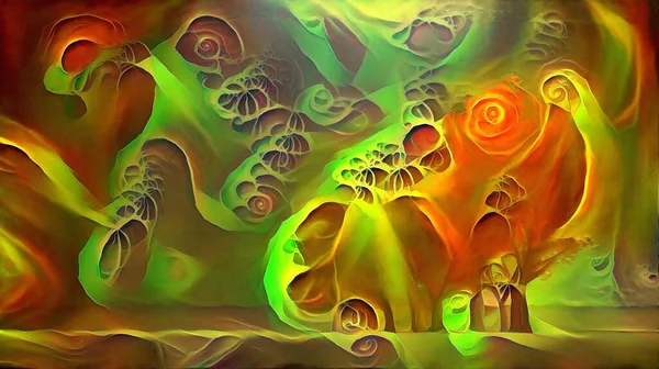 Vivid Abstract Painting Rendering — Stock Photo, Image