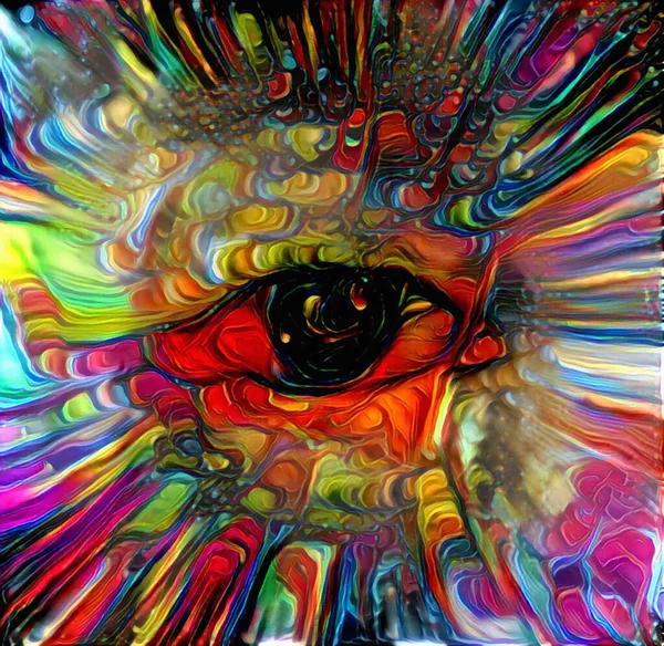 Человеческий Глаз Абстрактная Живопись Рендеринг — стоковое фото