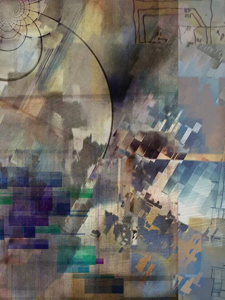 Digitale Abstracte Kunst Glitch Effect Weergave — Stockfoto