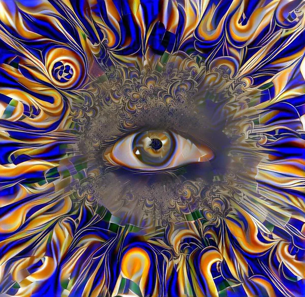 Human Eye Abstract Painting Rendering — Stock Photo, Image