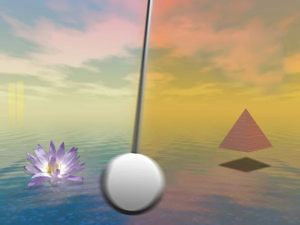 Pendulum Lotus Rendering — Stock Photo, Image